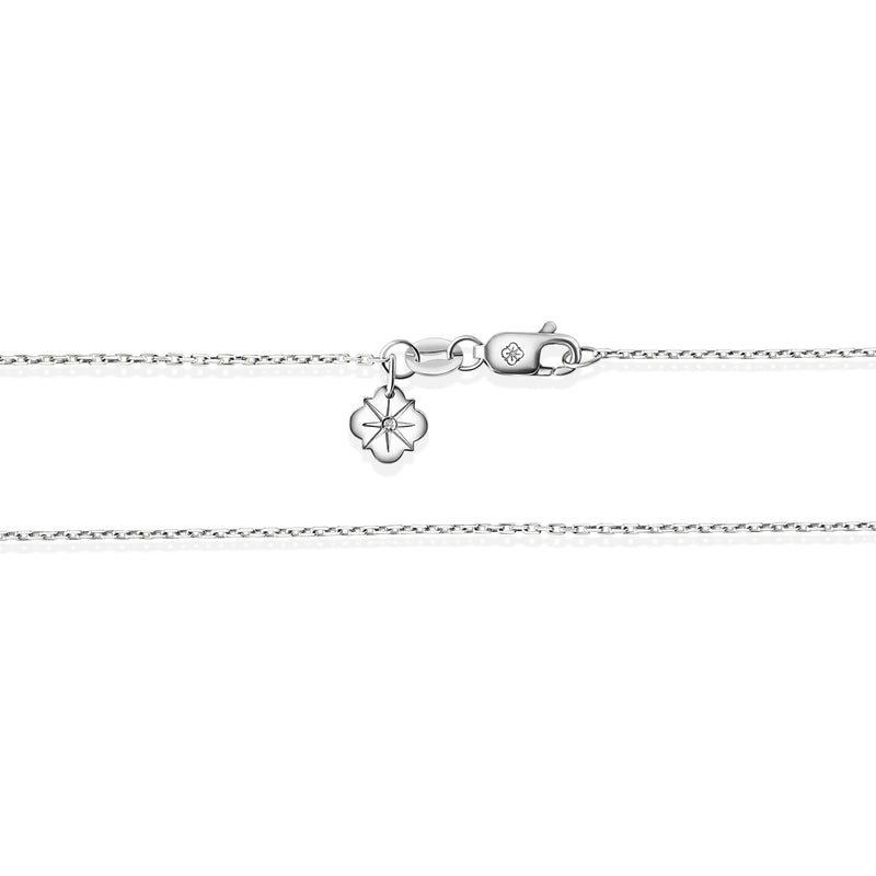 Lanț Solitaire Signature aur Alb 18K Miruna House Of Jewels