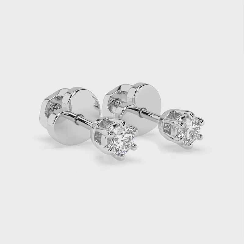 Cercei din aur galben 18K și diamante Classic Diamond Studs